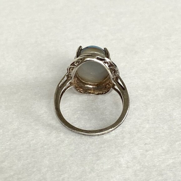 Sterling Silver 925 STS Oval Titanium Aura Quartz Druzy Ring Sz 8.5 - Picture 5 of 16